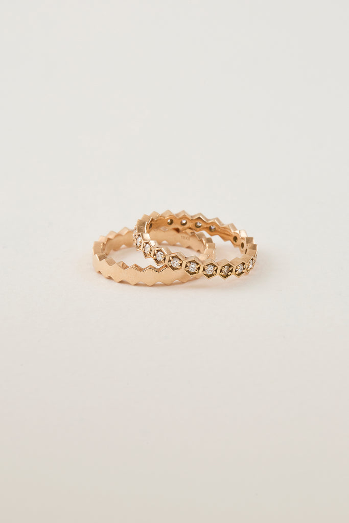 Hexagonal Diamond Eternity Band