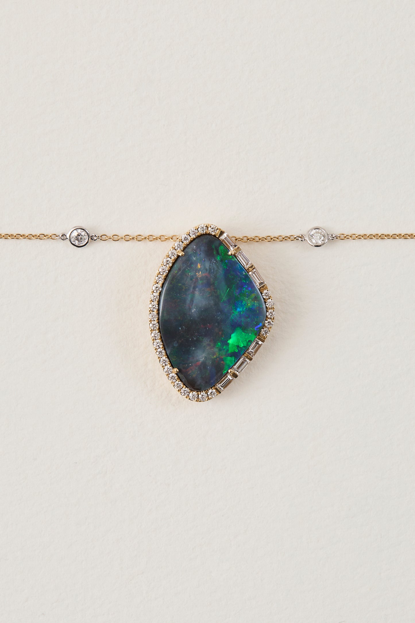 Abstract Black Opal Pendant