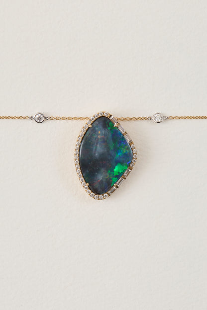 Abstract Black Opal Pendant