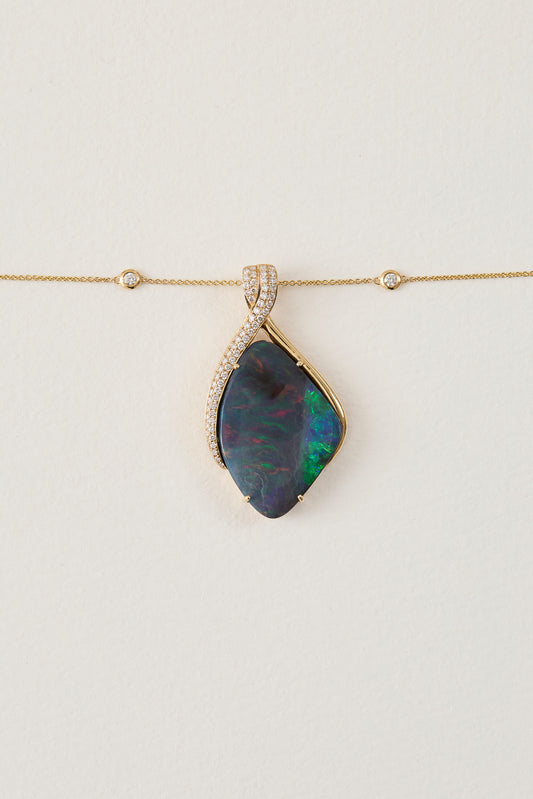 Abstract Boulder Opal Pendant