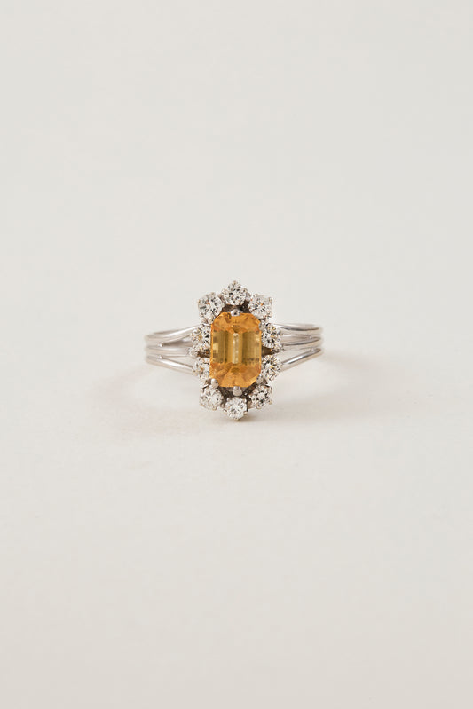 Yellow Sapphire Cluster Ring