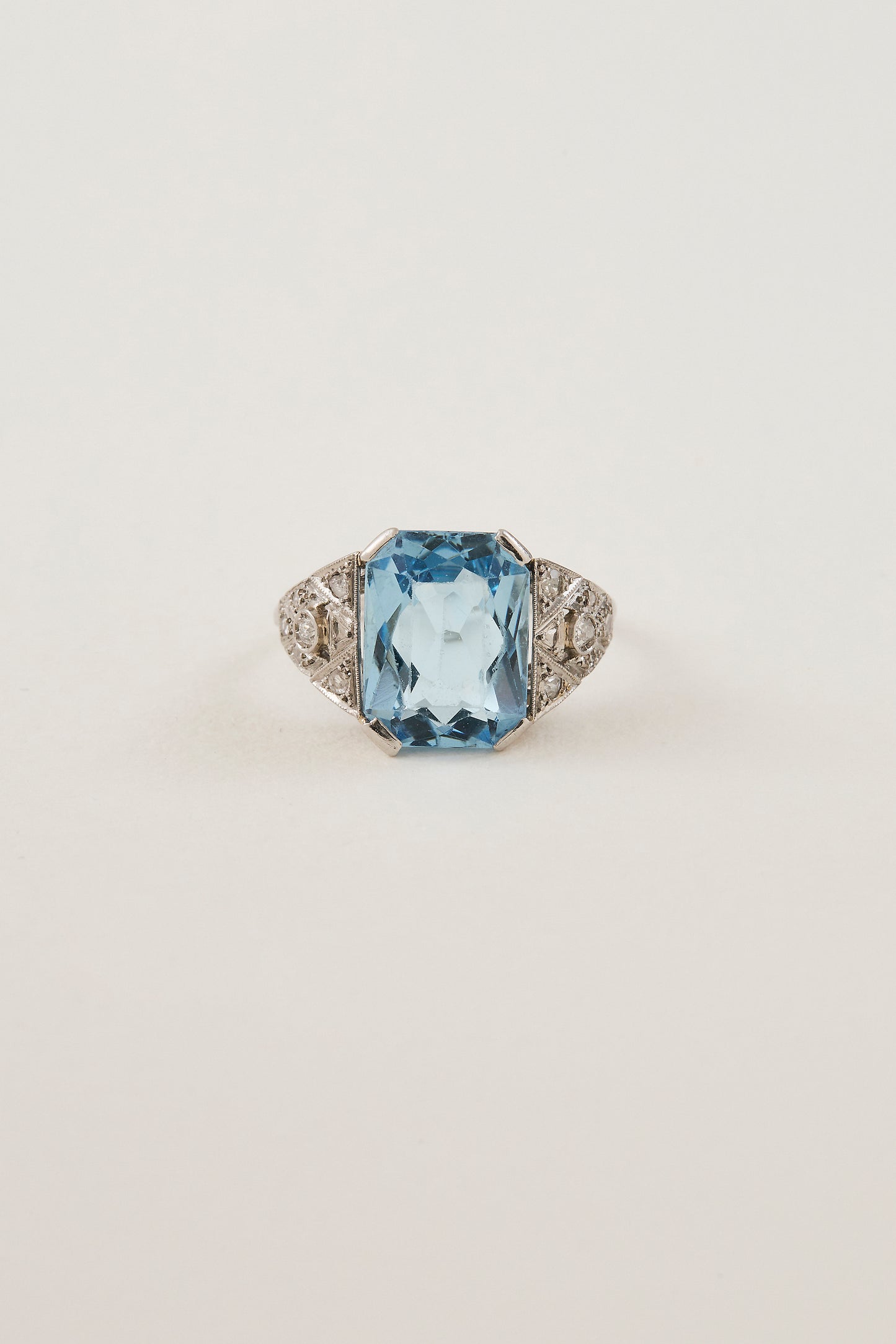 Art Deco Aquamarine Ring