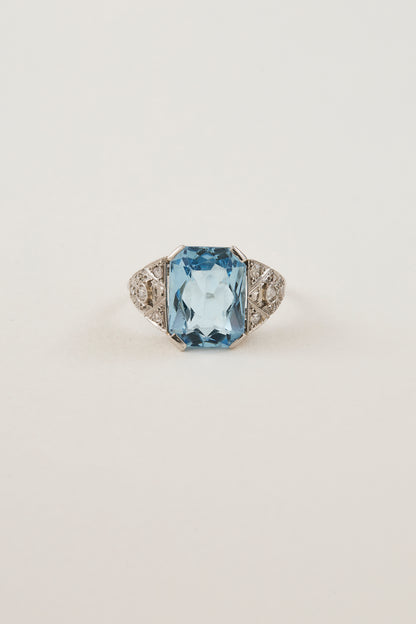 Art Deco Aquamarine Ring