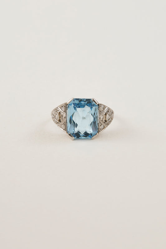 Art Deco Aquamarine Ring
