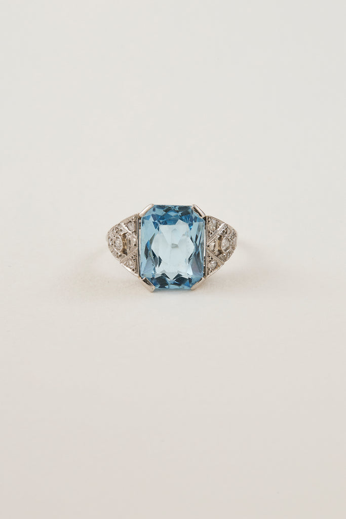 Art Deco Aquamarine Ring