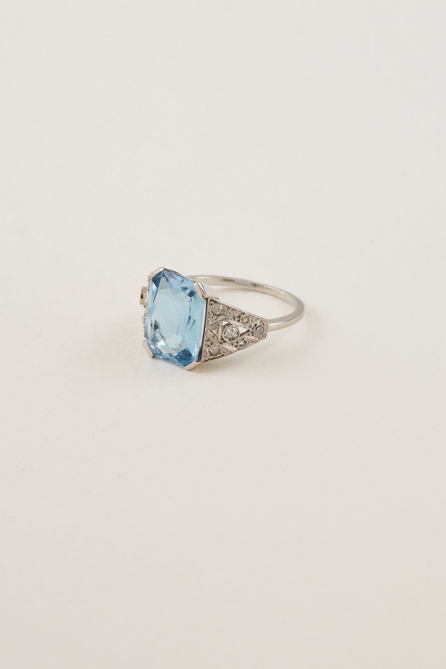 Art Deco Aquamarine Ring