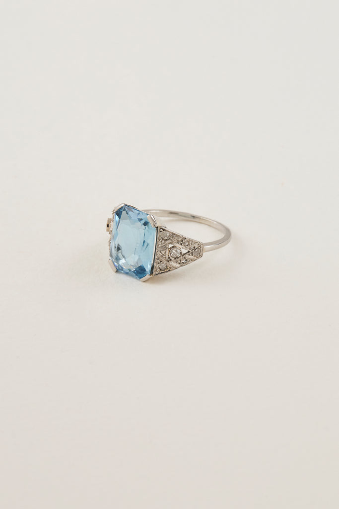 Art Deco Aquamarine Ring