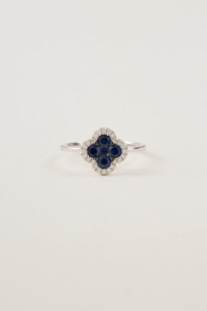 Sapphire Clover Ring