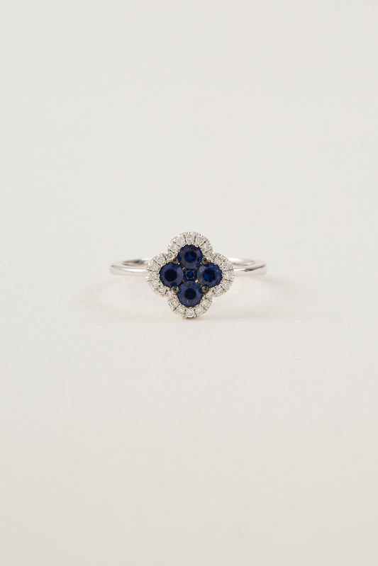 Sapphire Clover Ring