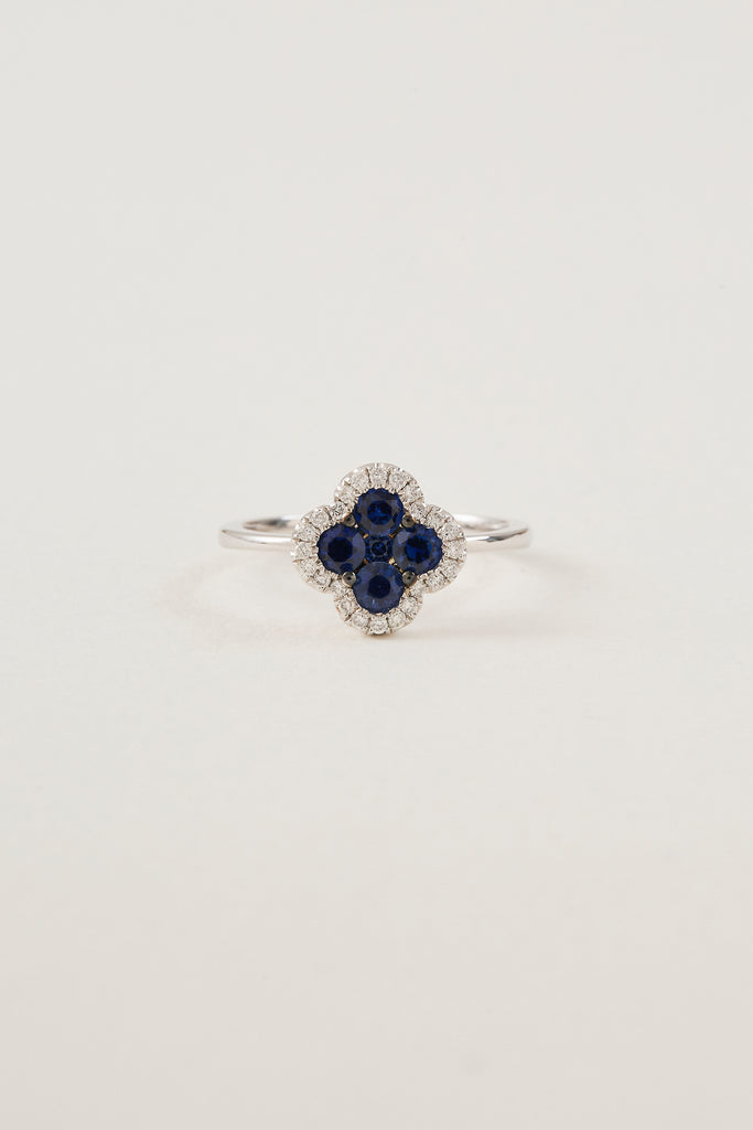Sapphire Clover Ring
