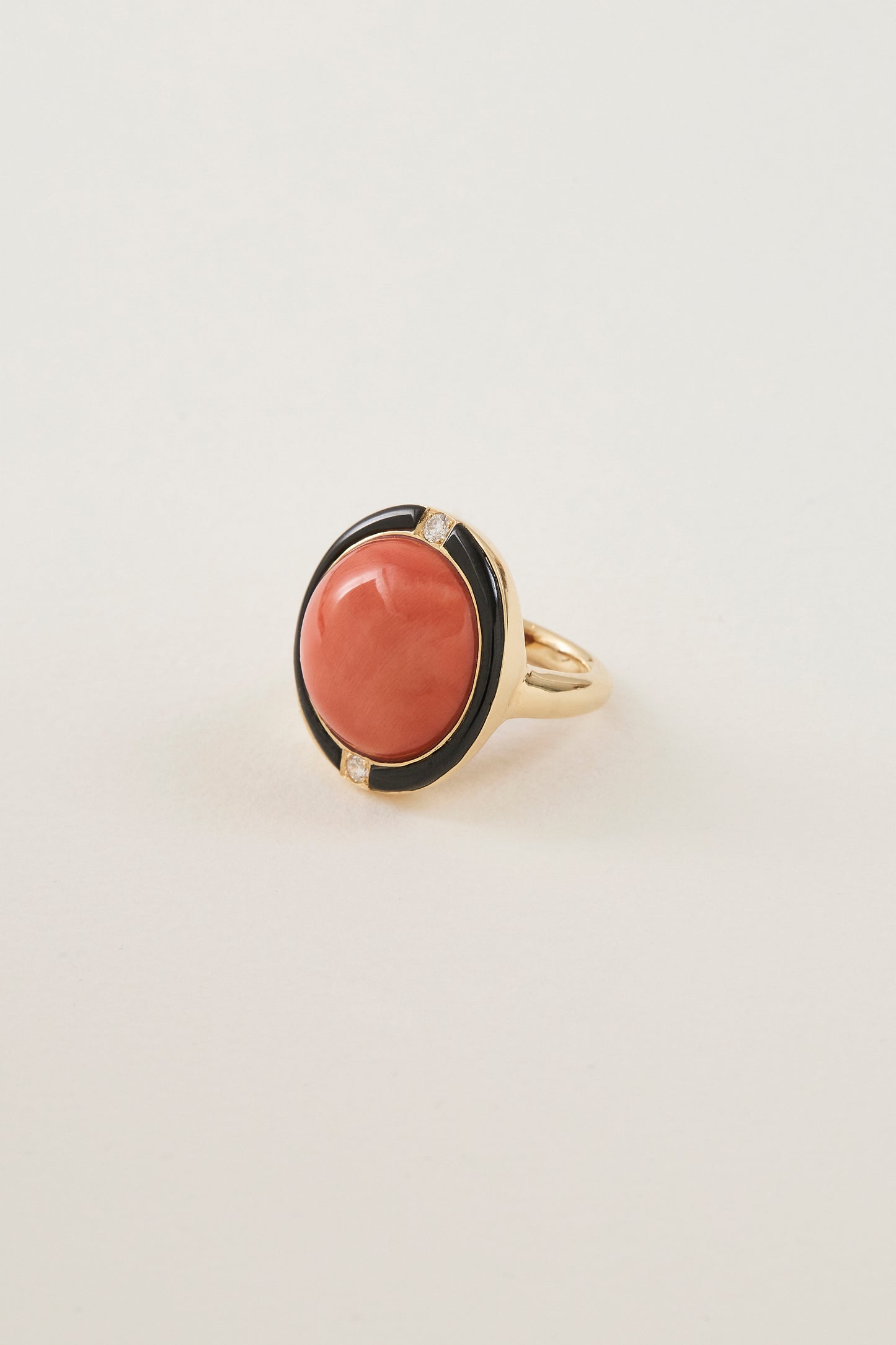 Coral Cabochon Ring