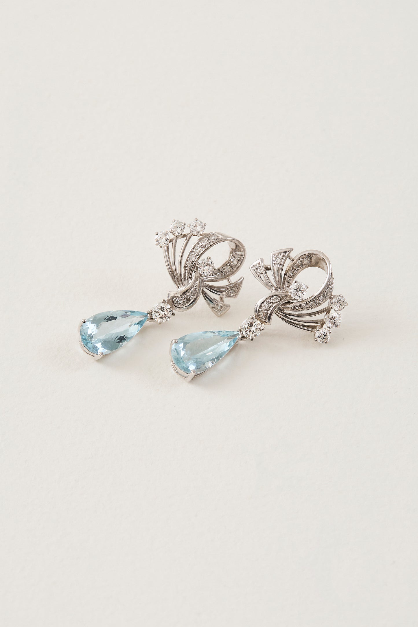 Mid-Century Diamond Drop Earrings