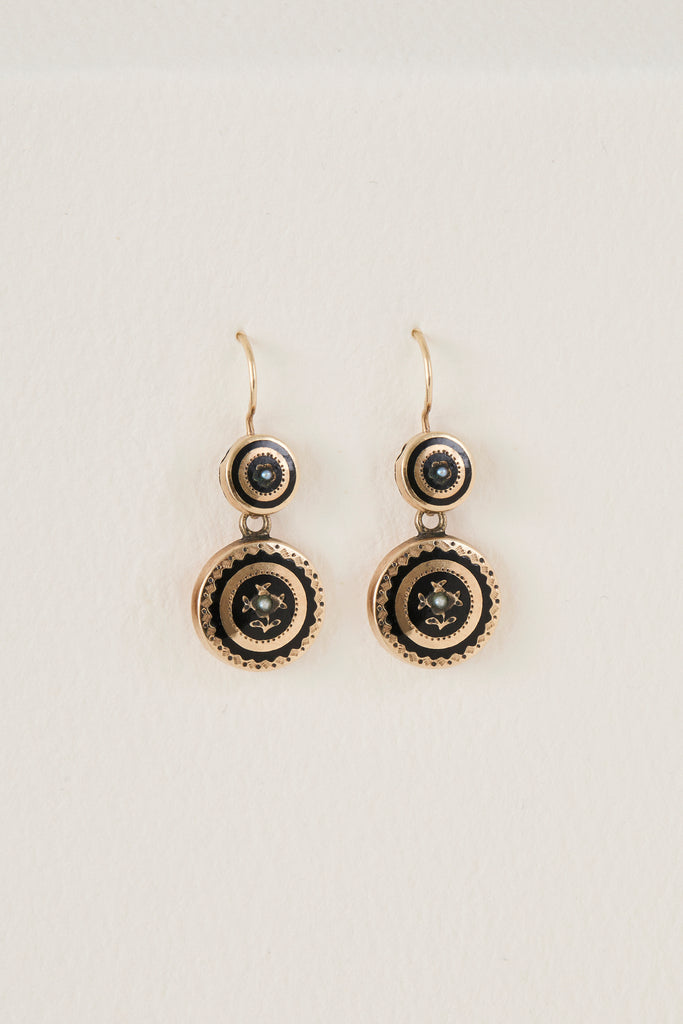 Victorian Onyx Drop Earrings