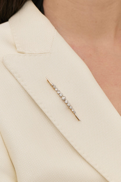 Diamond Art Deco Bar Pin