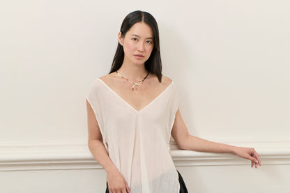 Mid Century Bow Diamond Necklace