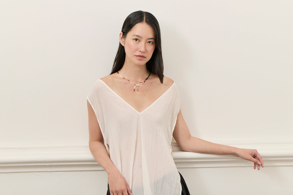 Mid Century Bow Diamond Necklace