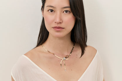 Mid Century Bow Diamond Necklace