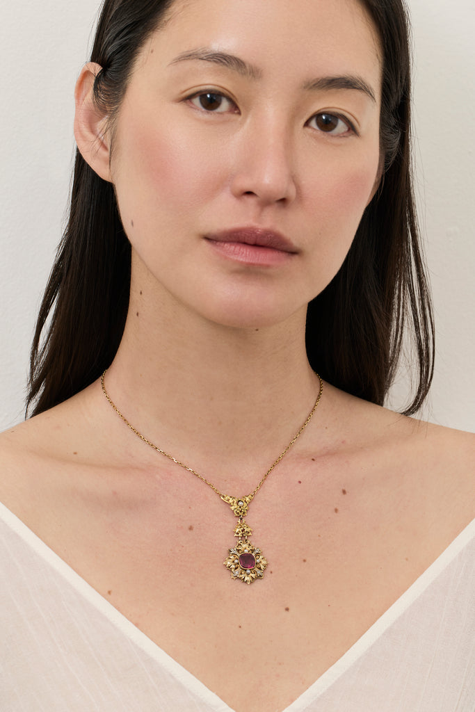 Victorian Pink Tourmaline Necklace