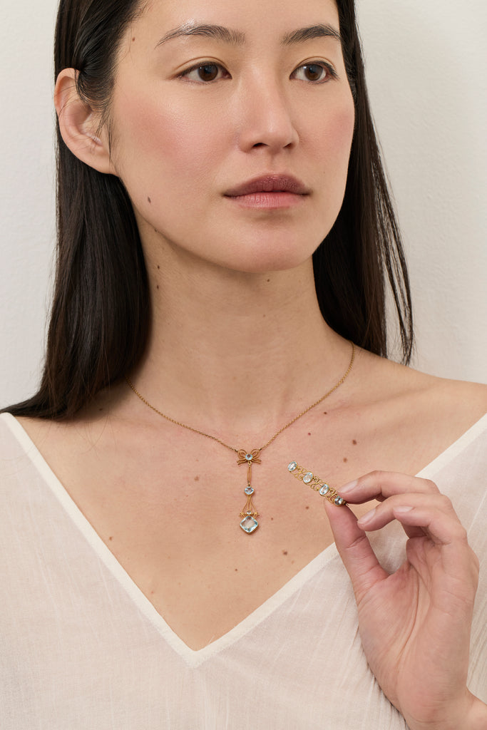 Aquamarine Art Nouveau Necklace