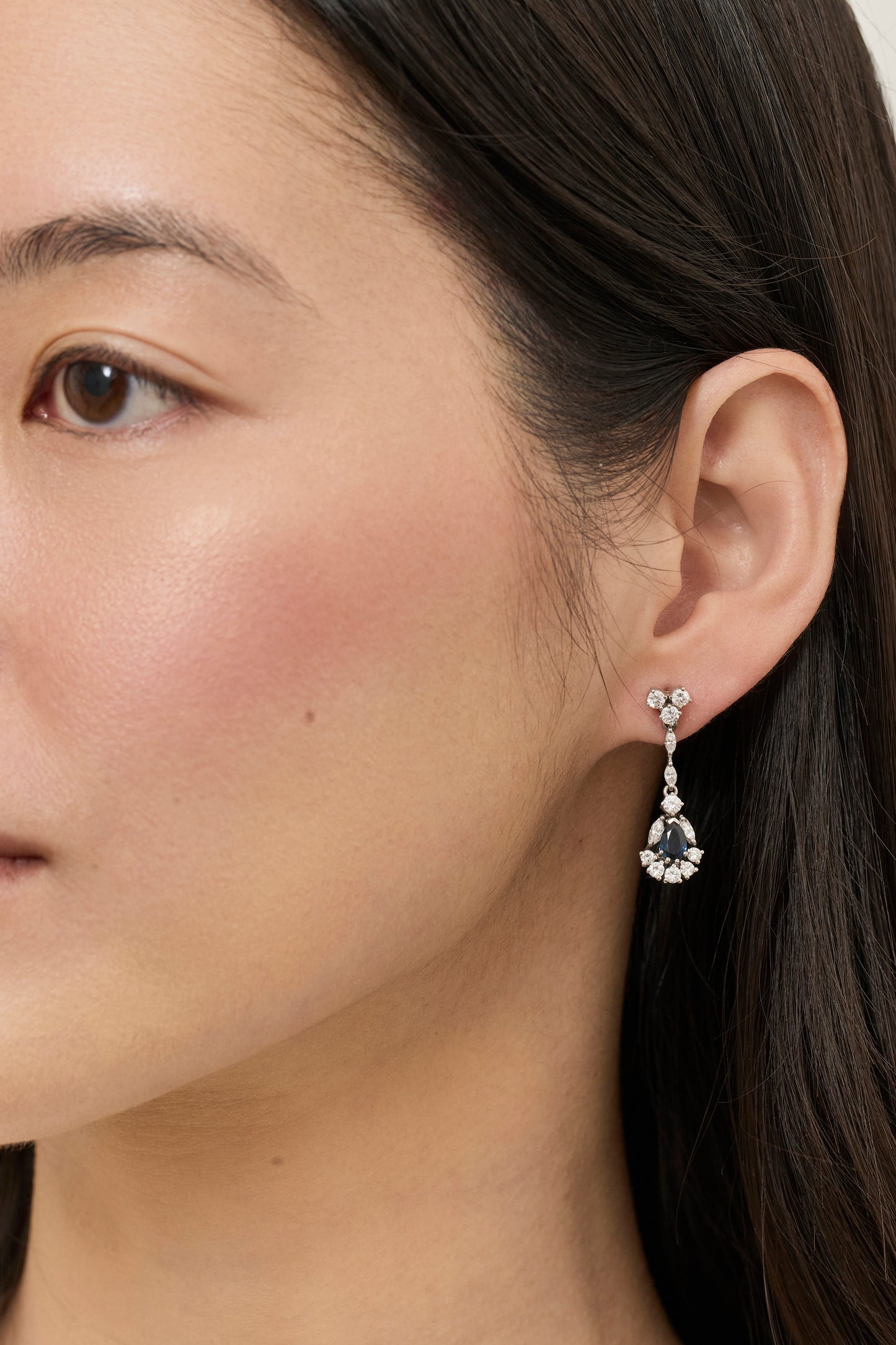 Mid Century Diamond and Sapphire Drops