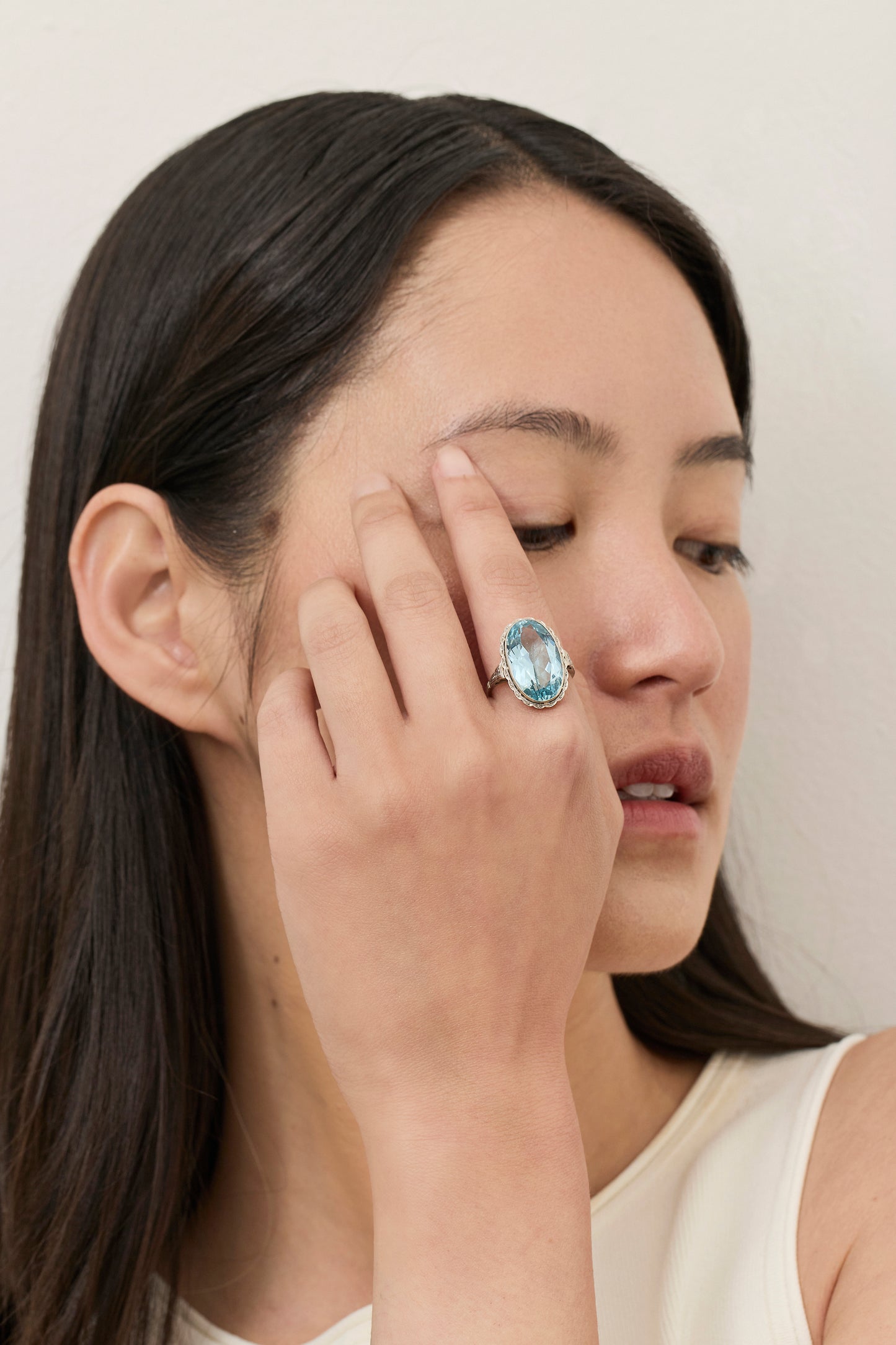 Art Deco Aquamarine Ring