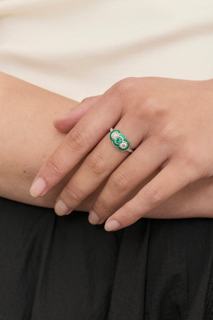 Emerald Trilogy Ring