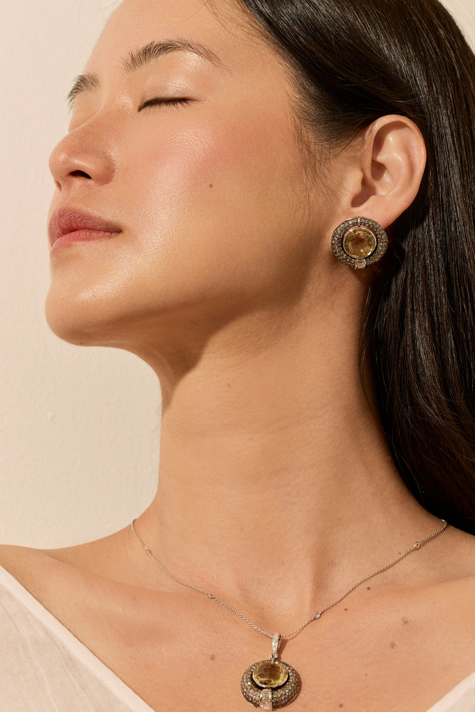 Green Amethyst Earrings