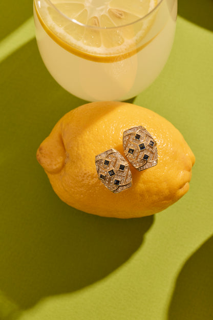 Mid Century Sapphire Earrings