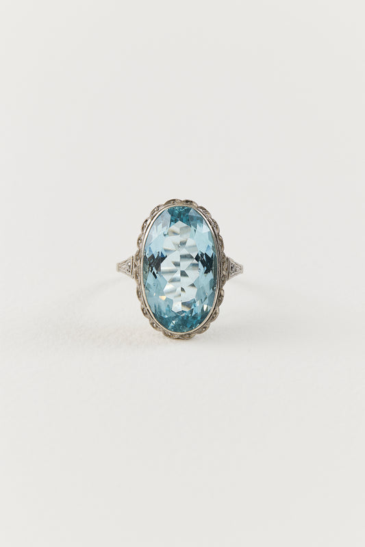 Art Deco Aquamarine Ring