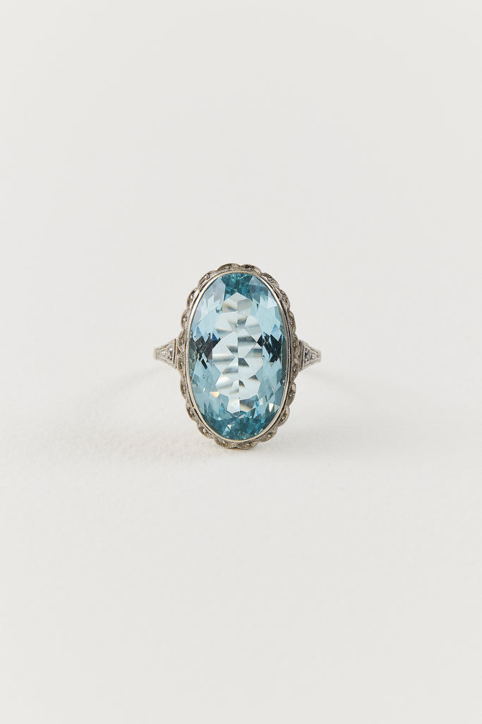 Art Deco Aquamarine Ring