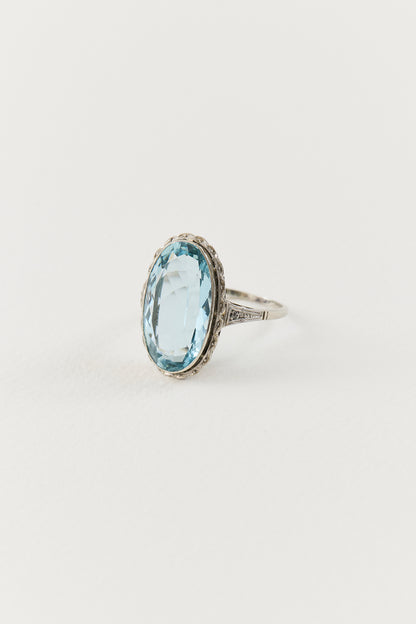 Art Deco Aquamarine Ring