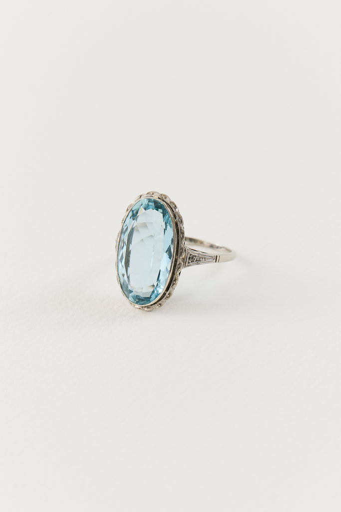 Art Deco Aquamarine Ring