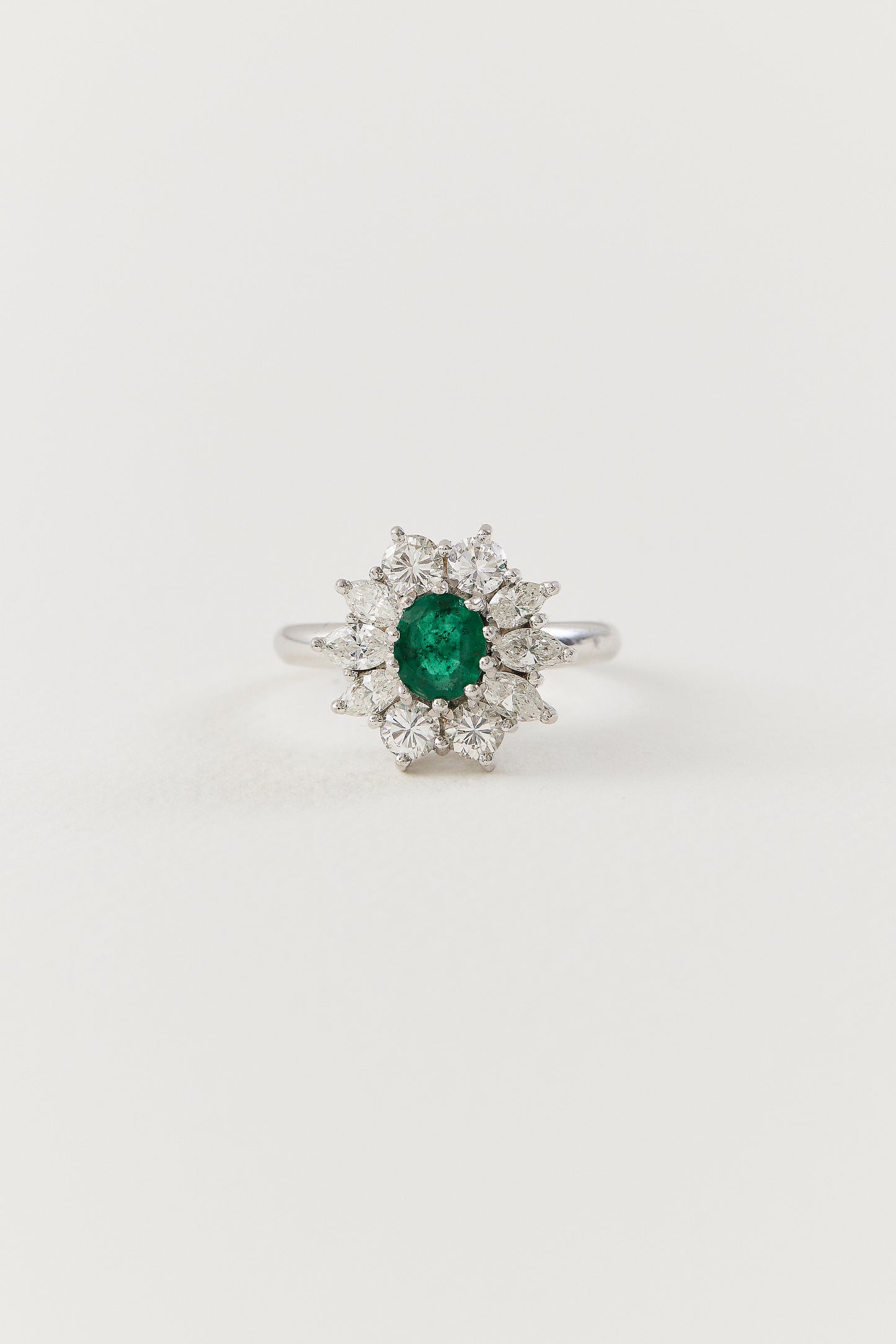 Ethereal Emerald Cluster Ring