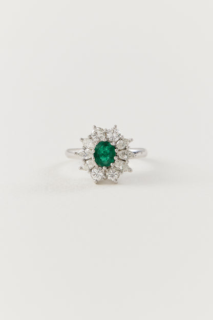 Ethereal Emerald Cluster Ring