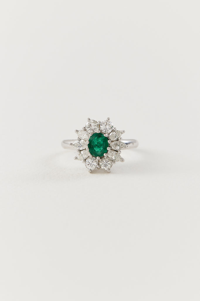 Ethereal Emerald Cluster Ring