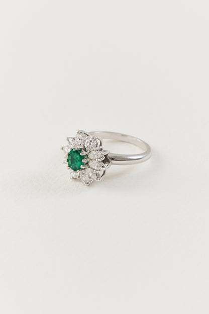Ethereal Emerald Cluster Ring