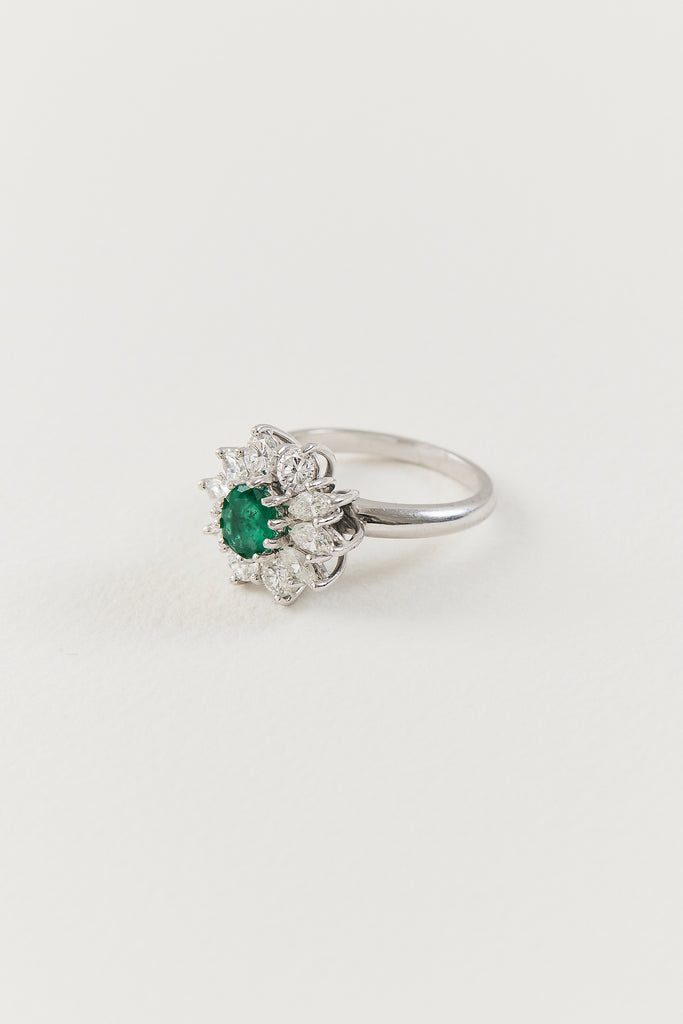Ethereal Emerald Cluster Ring