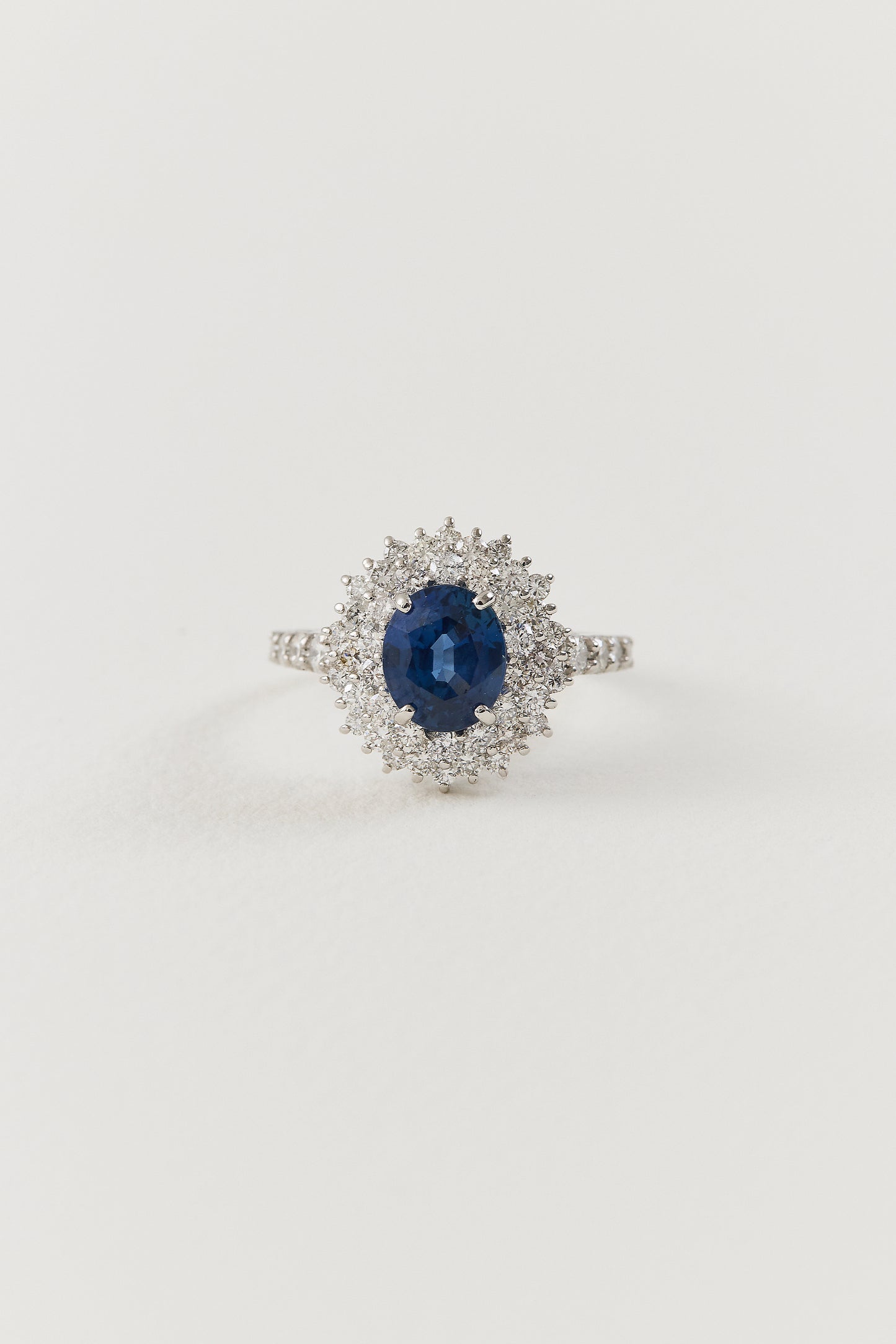 Cornflower Sapphire Cluster Ring