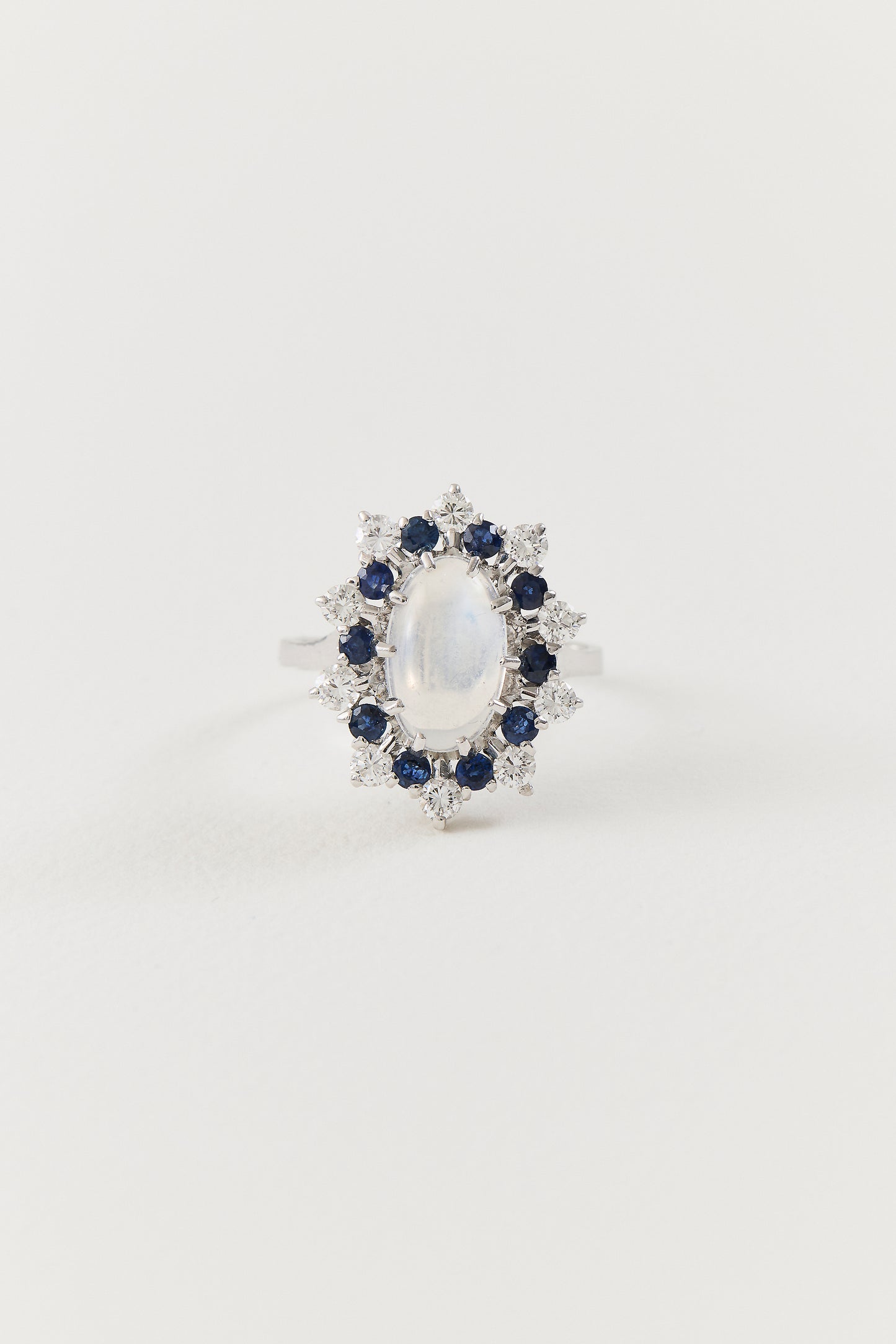 Mid Century Moonstone Cluster Ring