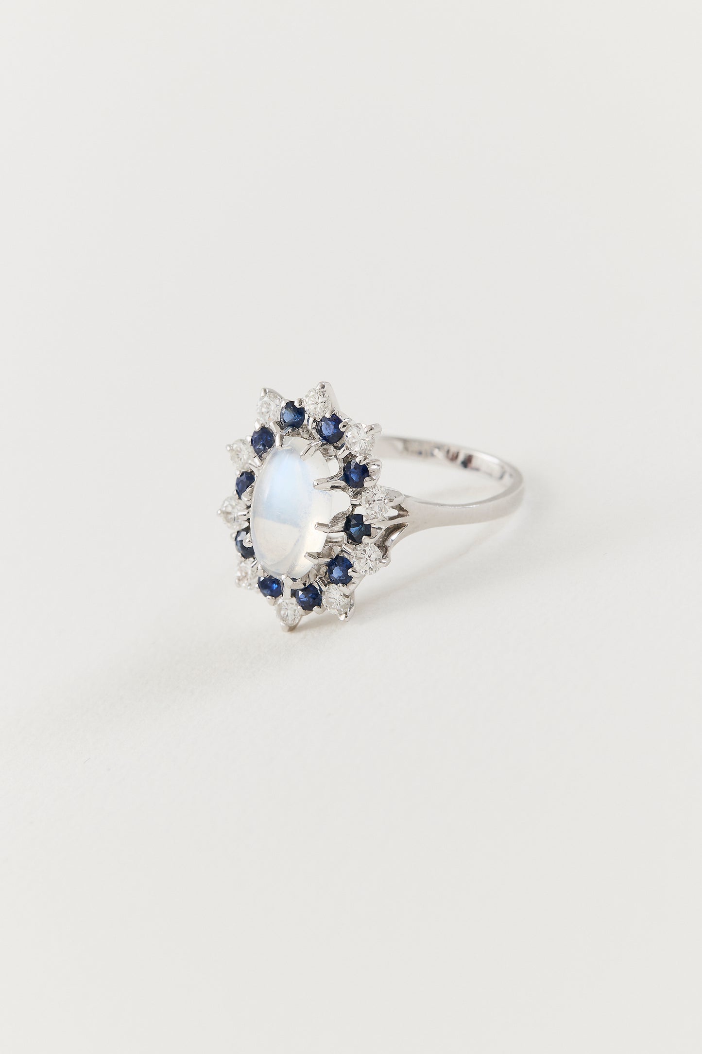 Mid Century Moonstone Cluster Ring