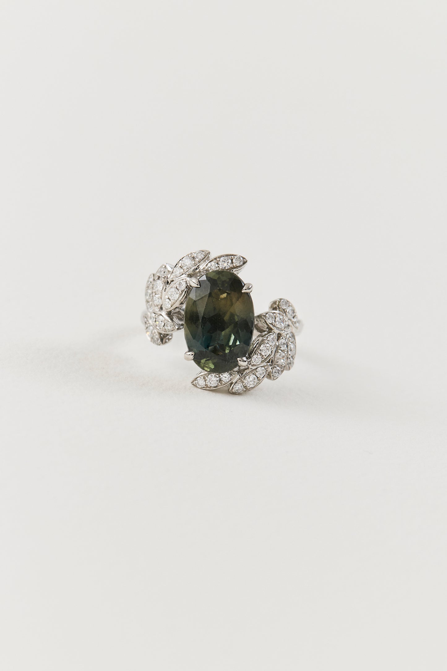 Green Sapphire Embrace Ring