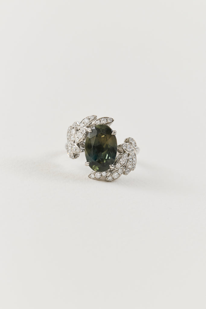 Green Sapphire Embrace Ring