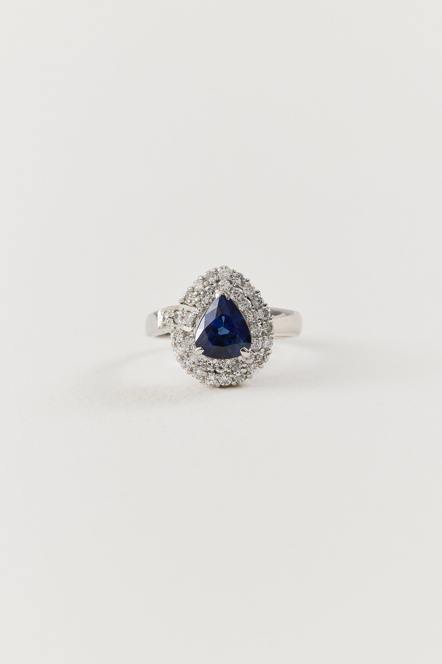 Pear Sapphire Cluster Ring