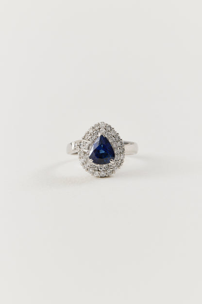 Pear Sapphire Cluster Ring