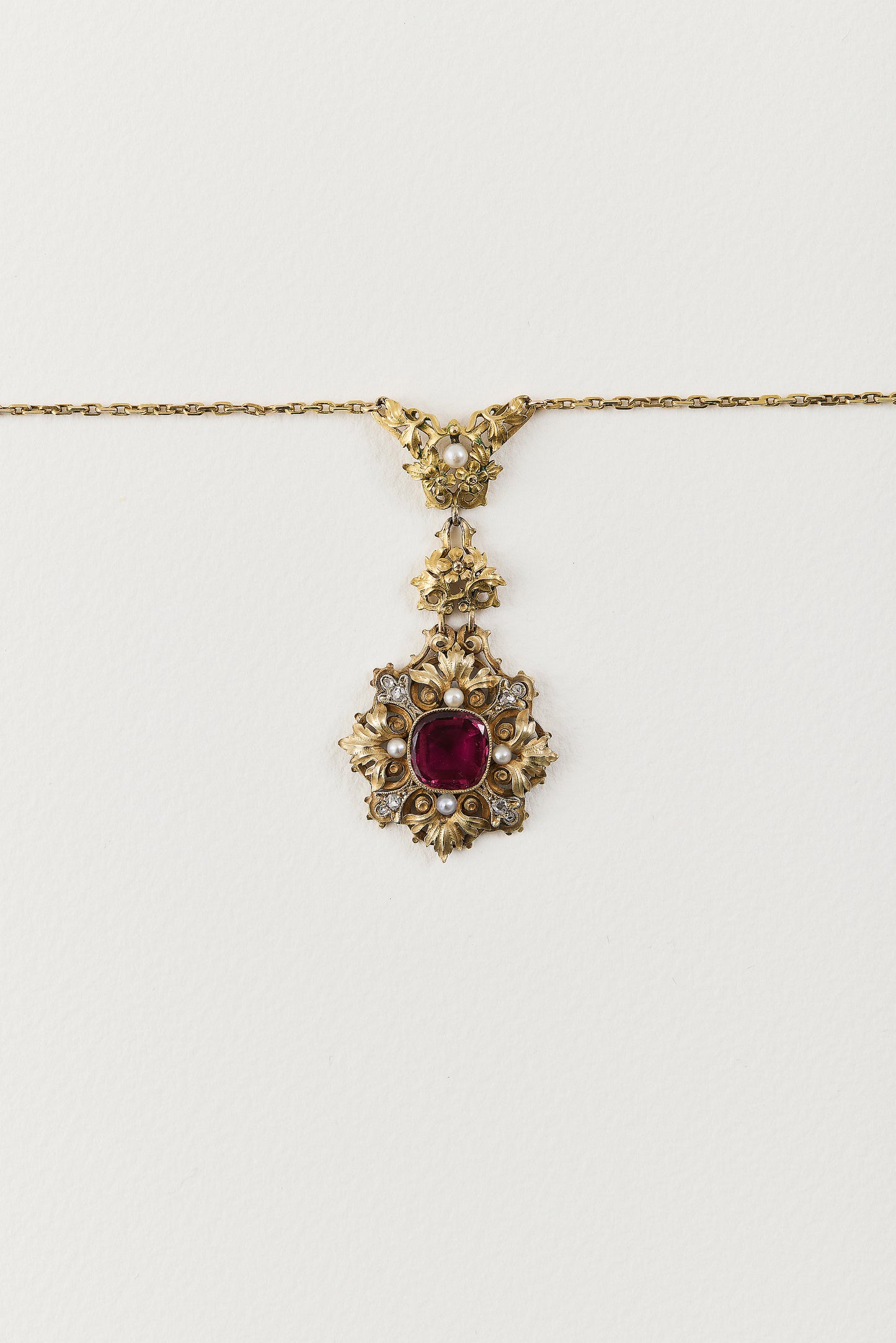 Victorian Pink Tourmaline Necklace