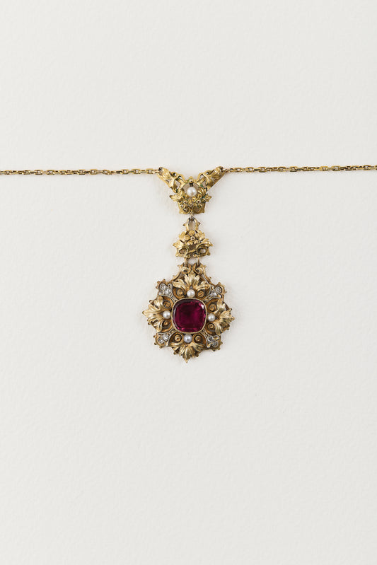 Victorian Pink Tourmaline Necklace