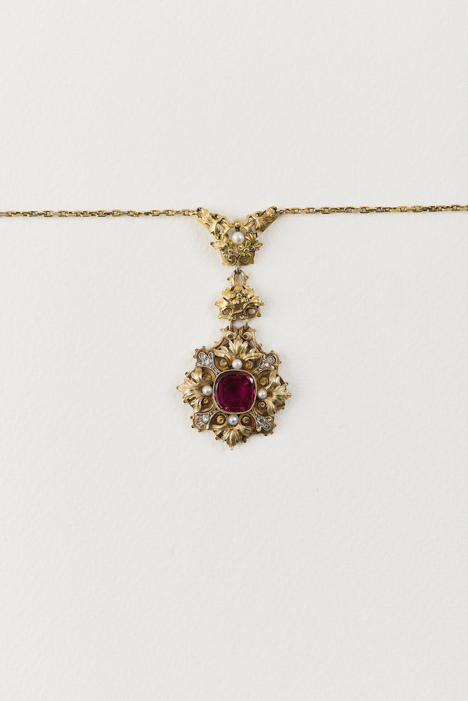 Victorian Pink Tourmaline Necklace