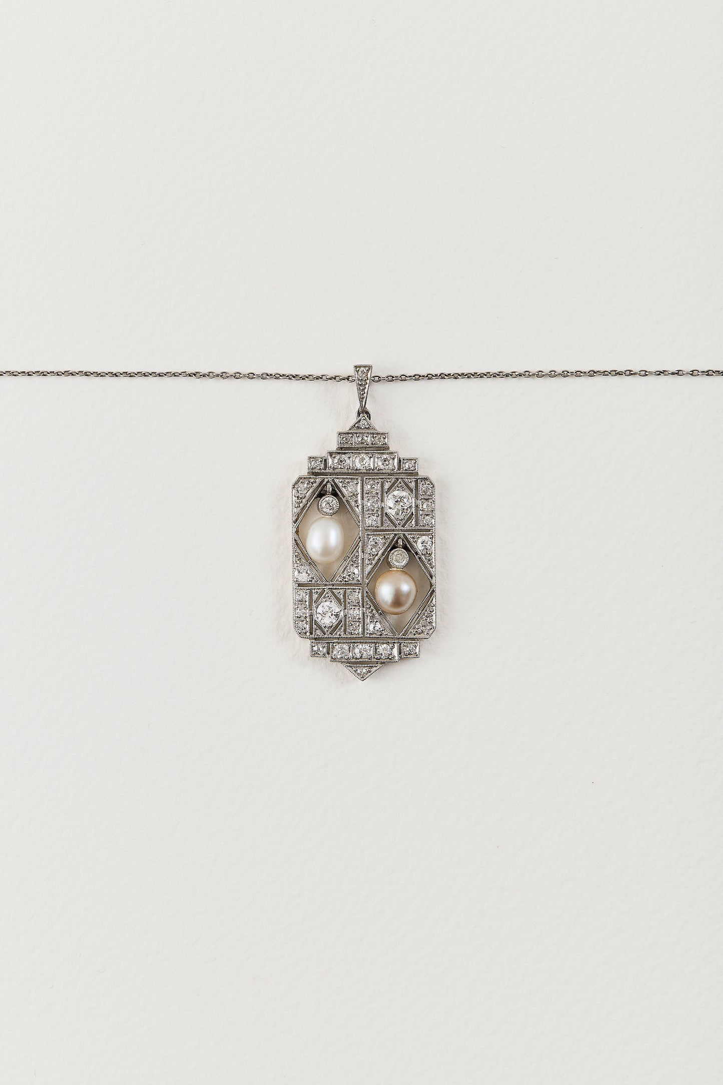 Pearl Art Deco Plaque Pendant