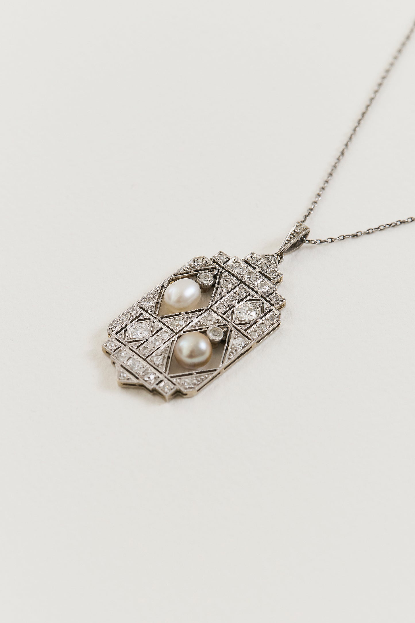 Pearl Art Deco Plaque Pendant