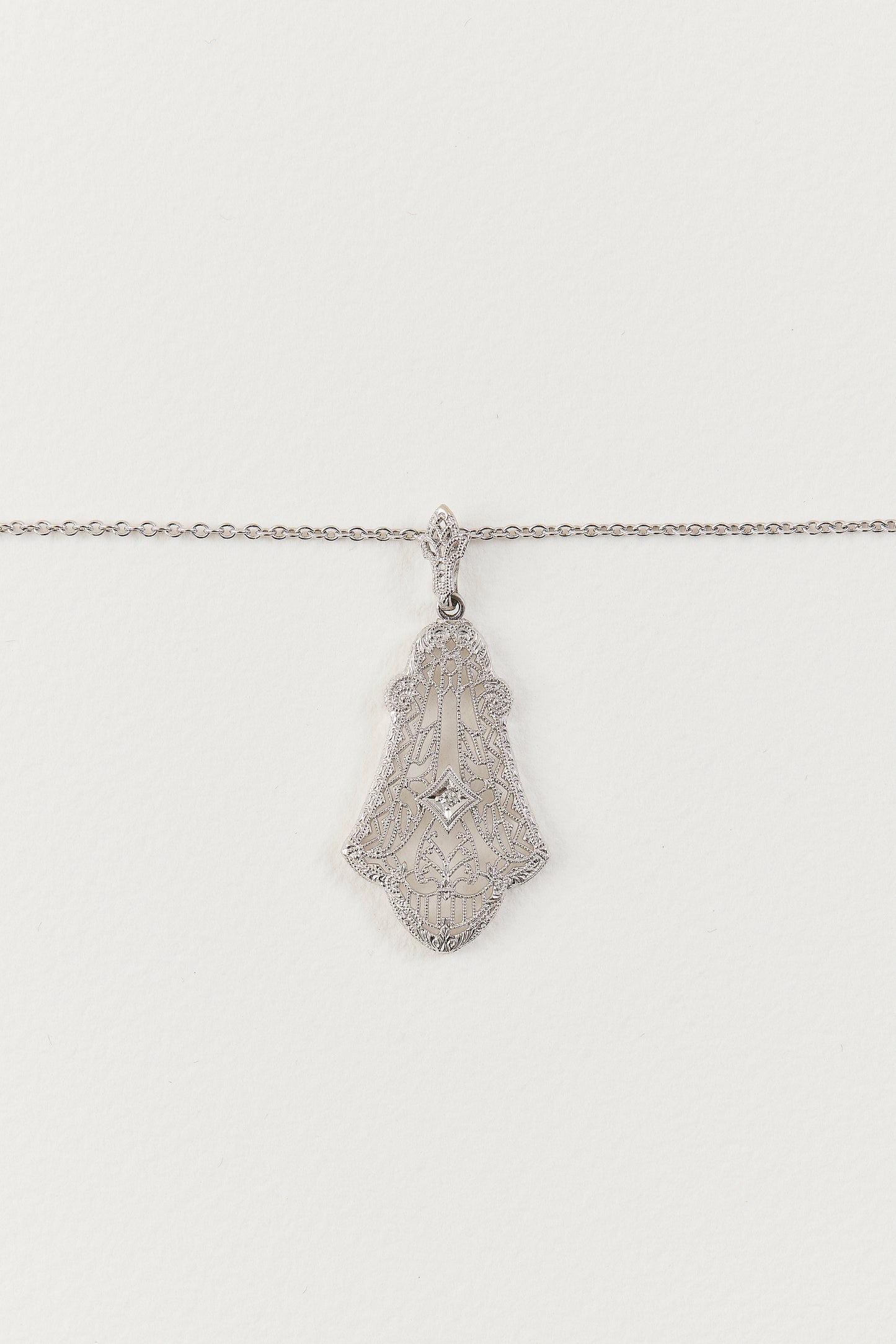 Art Deco Diamond Pendant Necklace